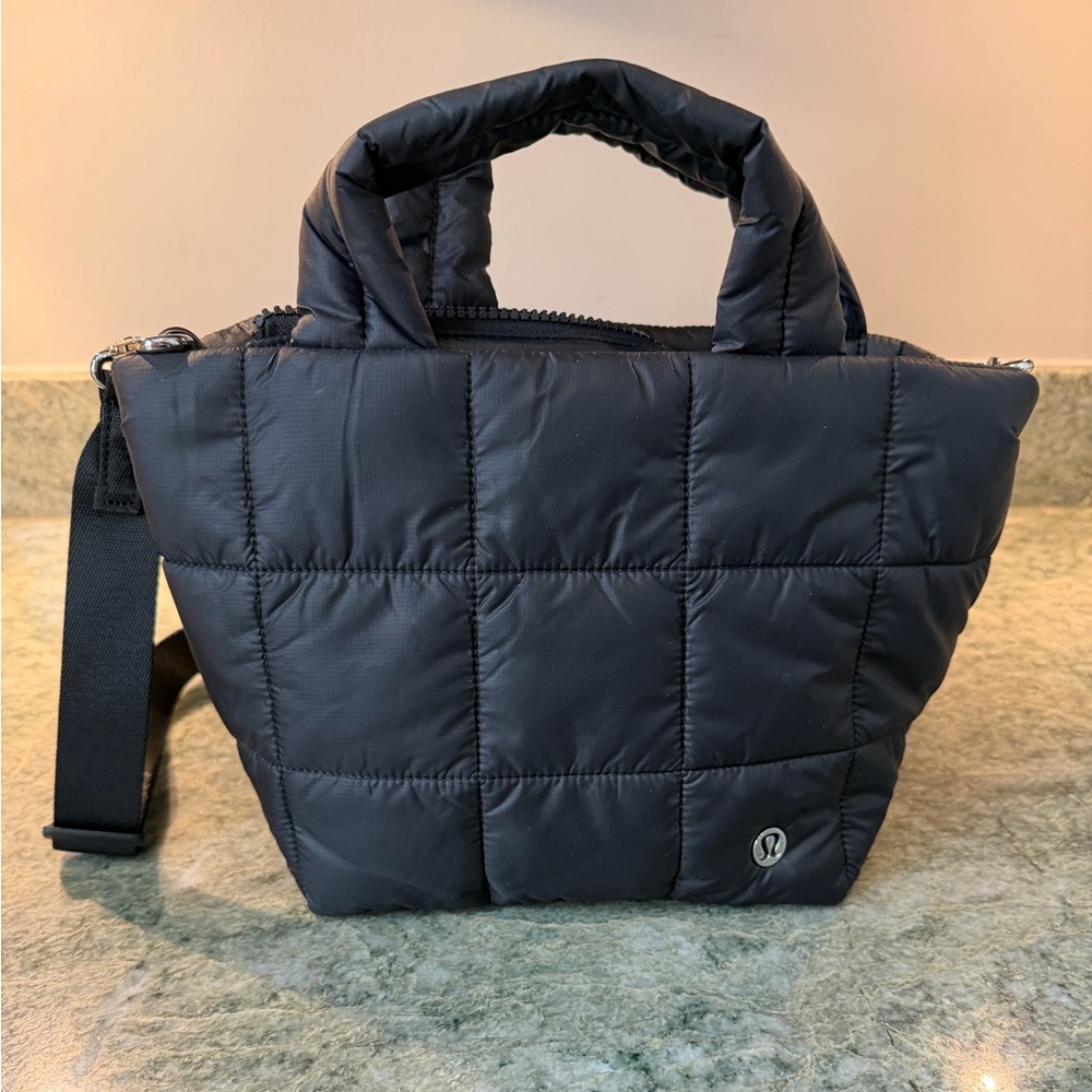 lululemon athletica Black Quilted Mini Tote with Crossbody Strap